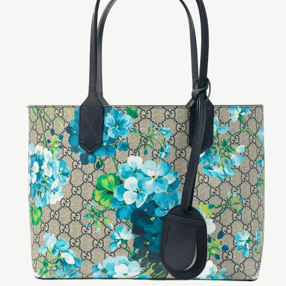 Gucci GG Blooms Supreme Blue Reversible Tote - Picture 1 of 11